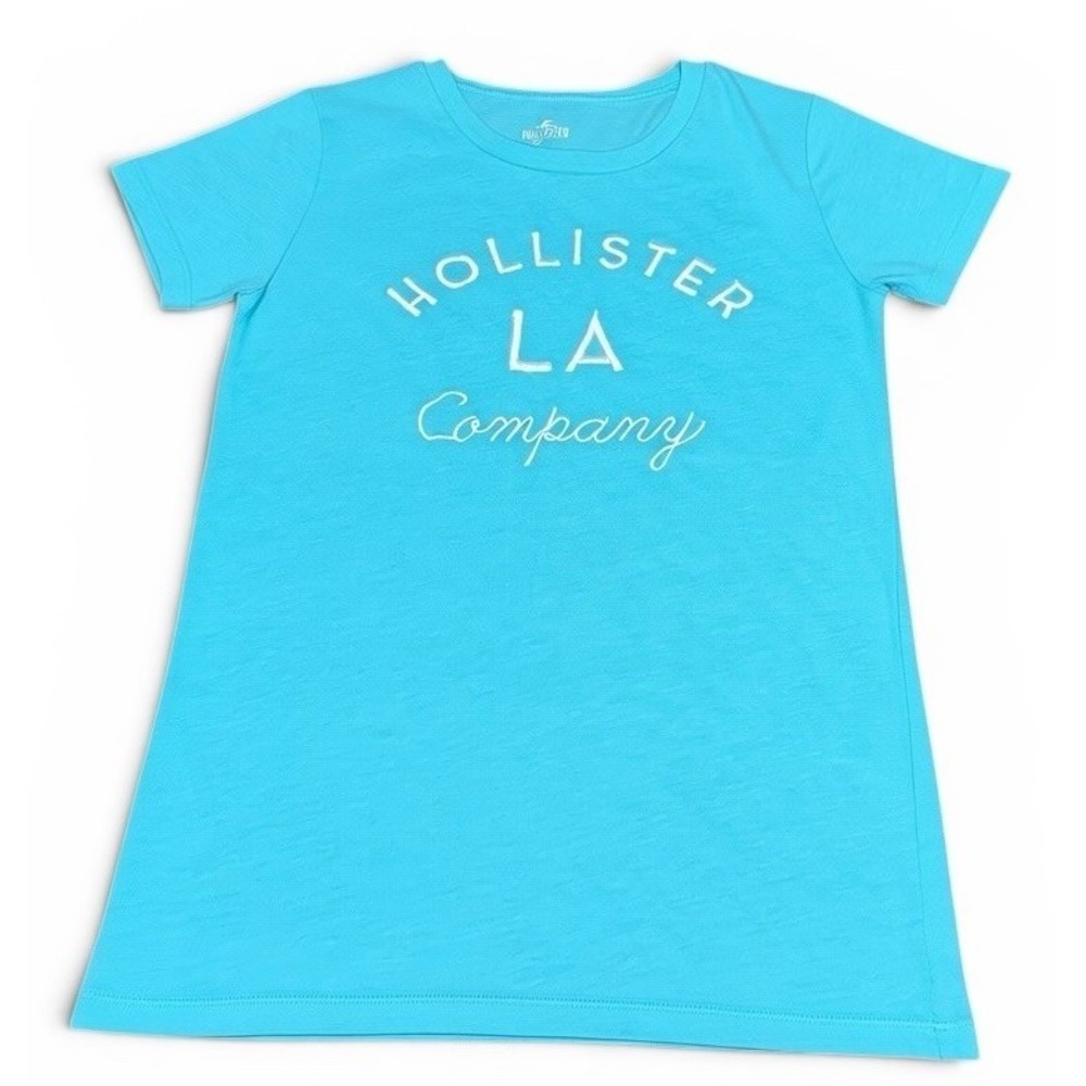 Hollister LA Company Embroidered Logo Tee Women Medium‎ Turquoise Shirt